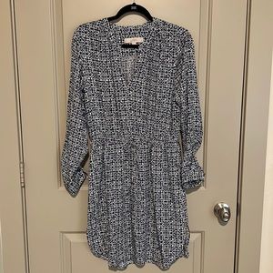 Loft long sleeve tie waist dress